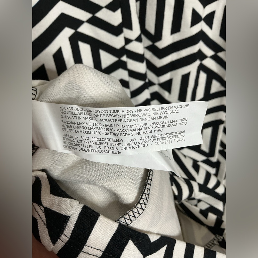 # ZARA Black & White Geometric Mini Dress Size M - Picture 4 of 5